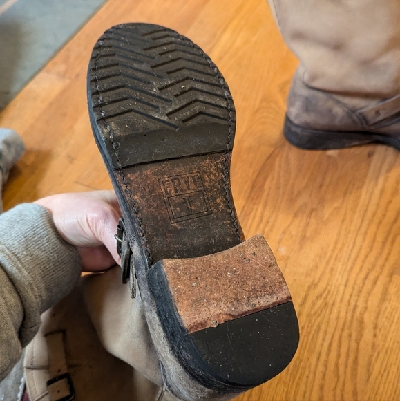 Frye Leather Combat/Moto Boots - Size 8.5B - Picture 6 of 9